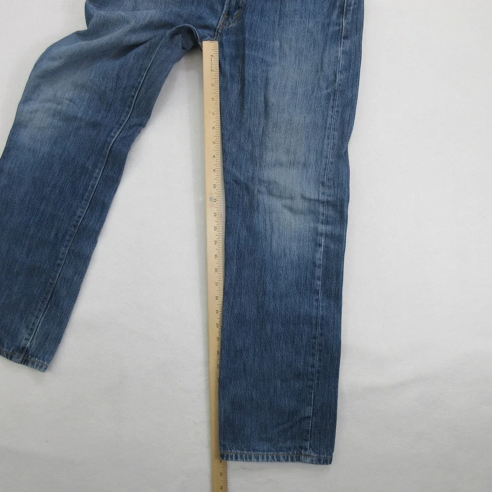 Levi's Men Jeans 33x30 501 Straight Leg Blue Denim Medium Wash Zipper Added